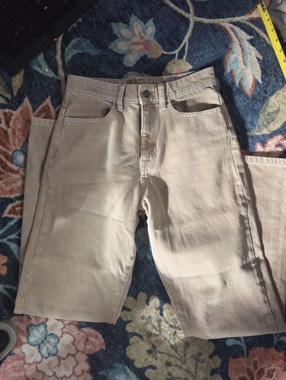 ASOS Tan Beige High Waisted Straight Leg Jeans Size 26